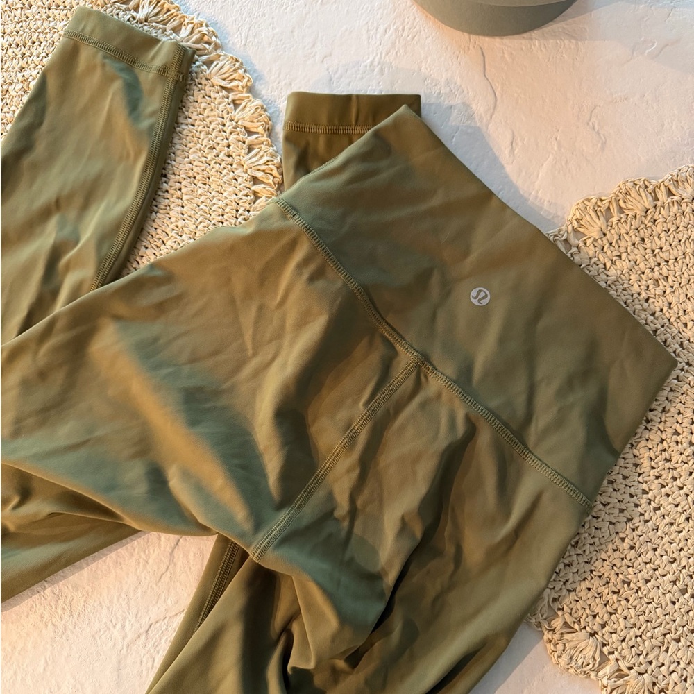 Lululemon Olive Green Wunder Train Leggings